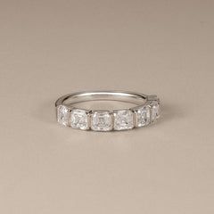 Sempre Bezel Asscher Cut 2.00ct Lab Diamond Half Eternity Ring in Platinum