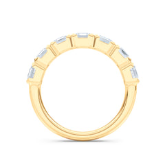 Sempre Bezel Asscher Cut 2.00ct Lab Diamond Half Eternity Ring in 18K Yellow Gold