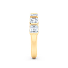 Sempre Bezel Asscher Cut 2.00ct Lab Diamond Half Eternity Ring in 18K Yellow Gold