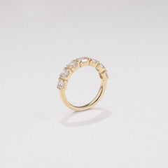 Sempre Bezel Asscher Cut 2.00ct Lab Diamond Half Eternity Ring in 18K Yellow Gold