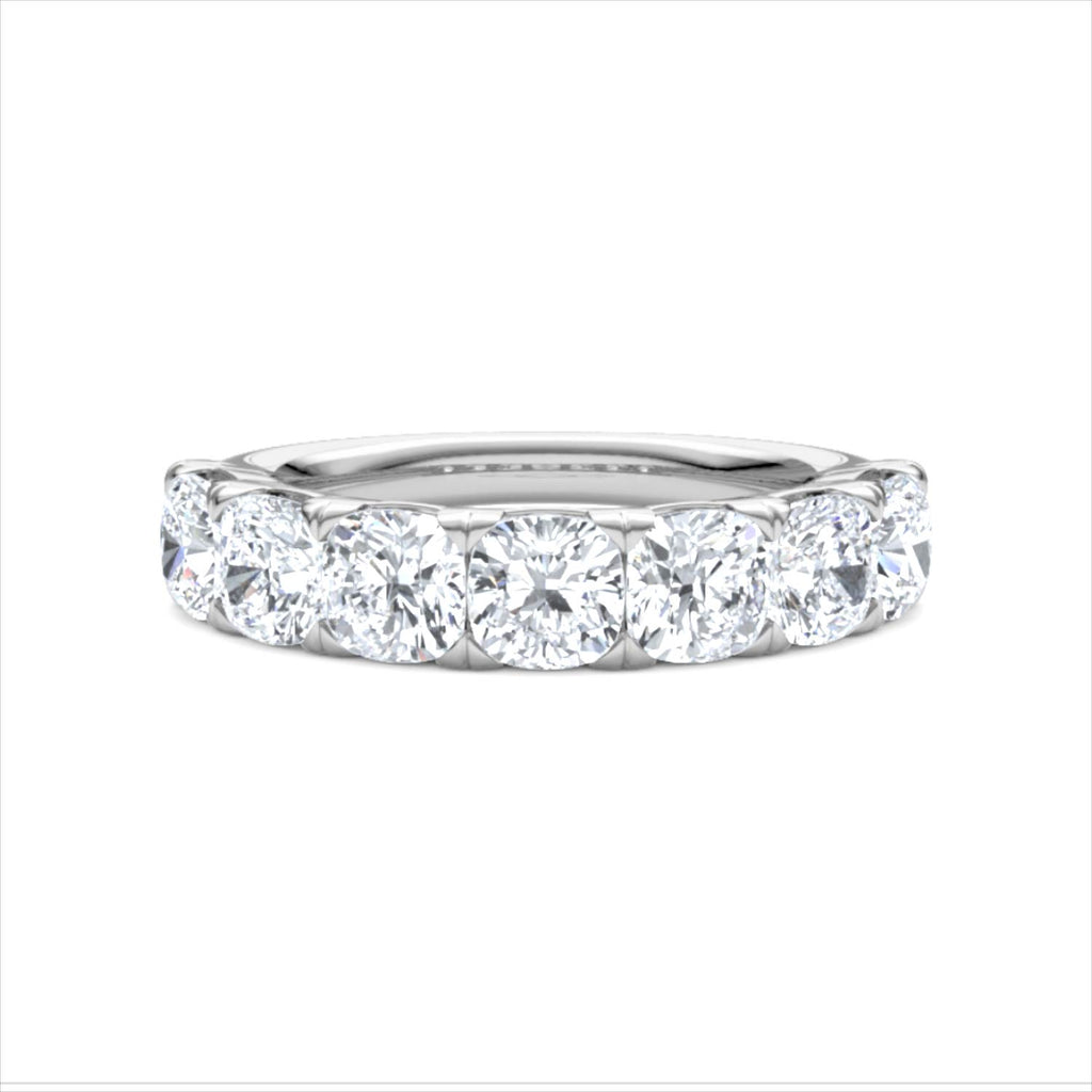 Sempre Cushion Cut 2.00ct Lab Diamond Half Eternity Ring in 18K White Gold