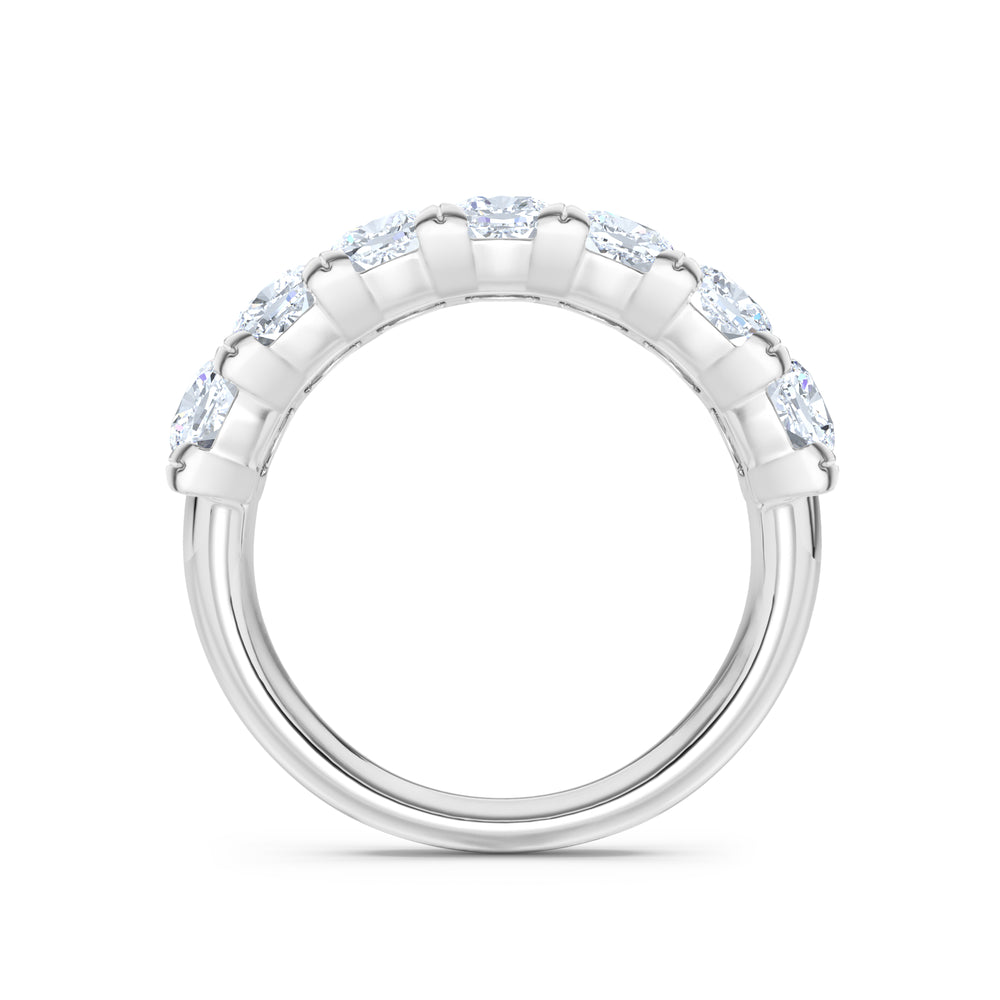 Sempre Cushion Cut 2.00ct Lab Diamond Half Eternity Ring in 18K White Gold