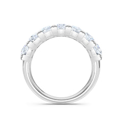 Sempre Cushion Cut 2.00ct Lab Diamond Half Eternity Ring in 18K White Gold