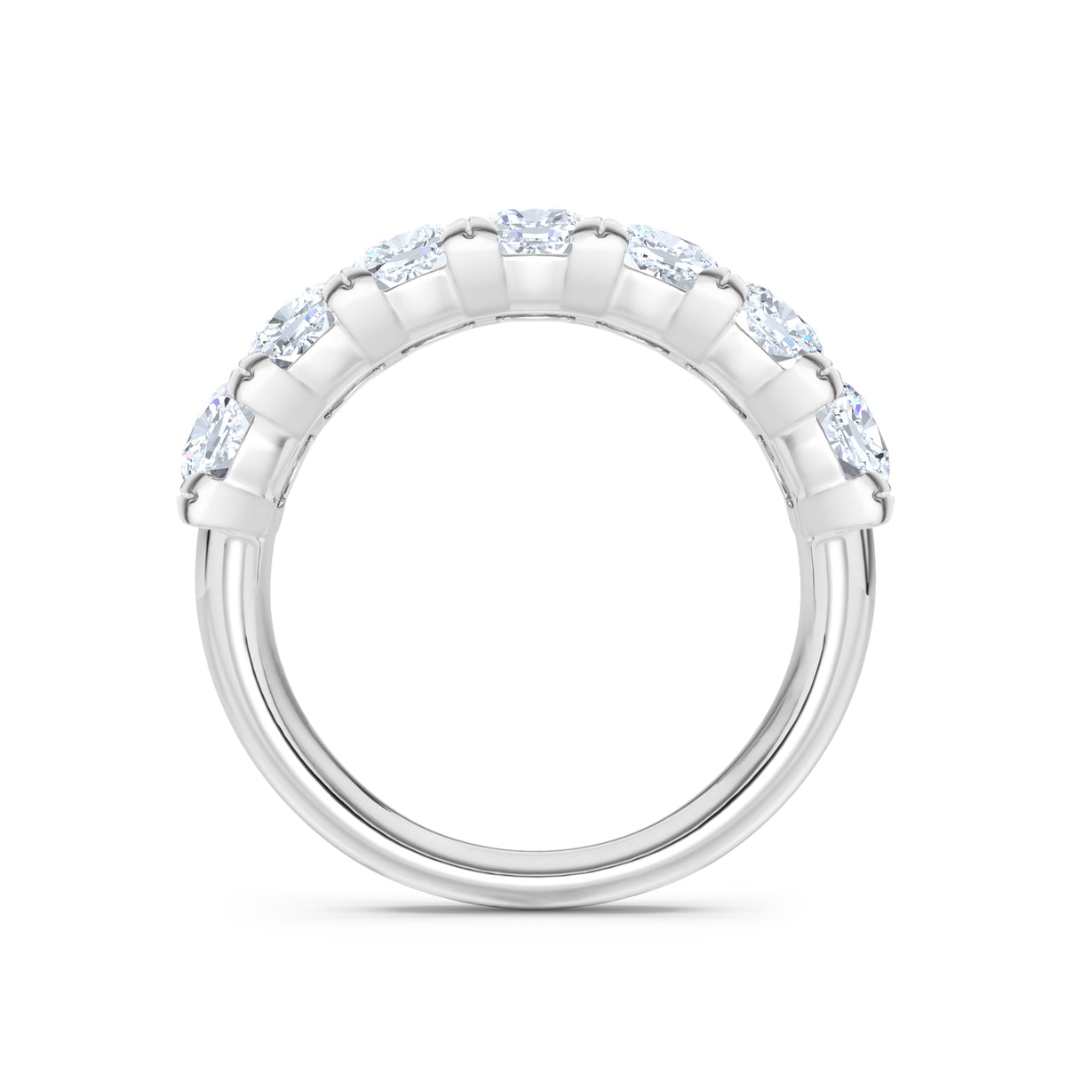 Sempre Cushion Cut 2.00ct Lab Diamond Half Eternity Ring in 18K White Gold