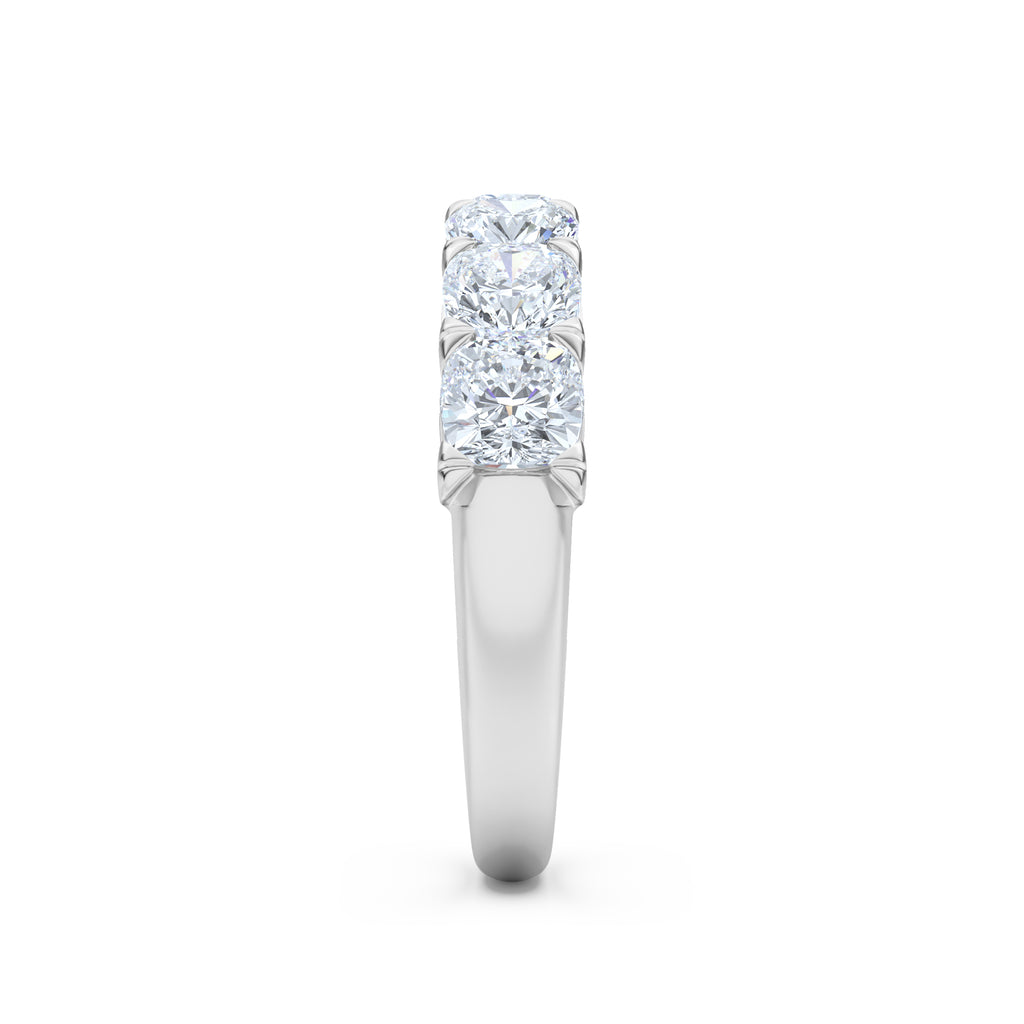 Sempre Cushion Cut 2.00ct Lab Diamond Half Eternity Ring in Platinum