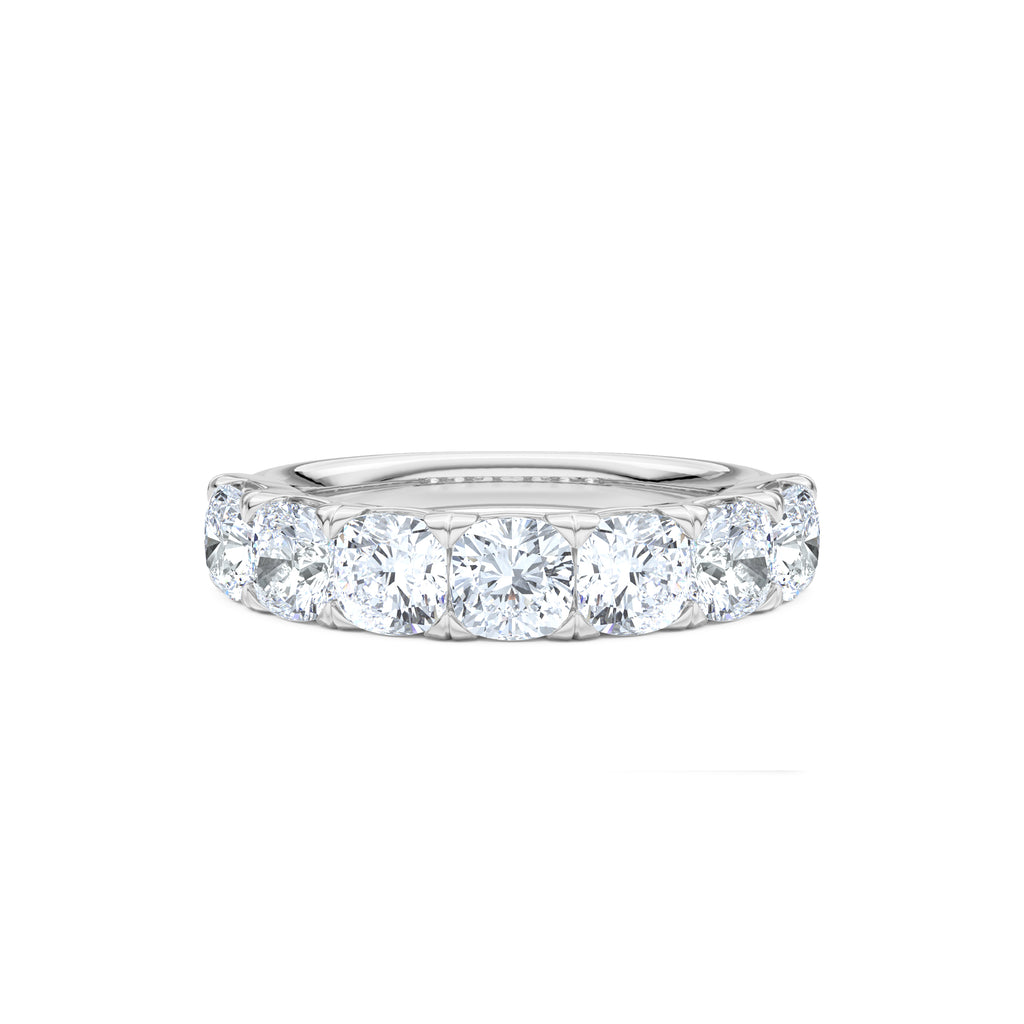 Sempre Cushion Cut 2.00ct Lab Diamond Half Eternity Ring in Platinum