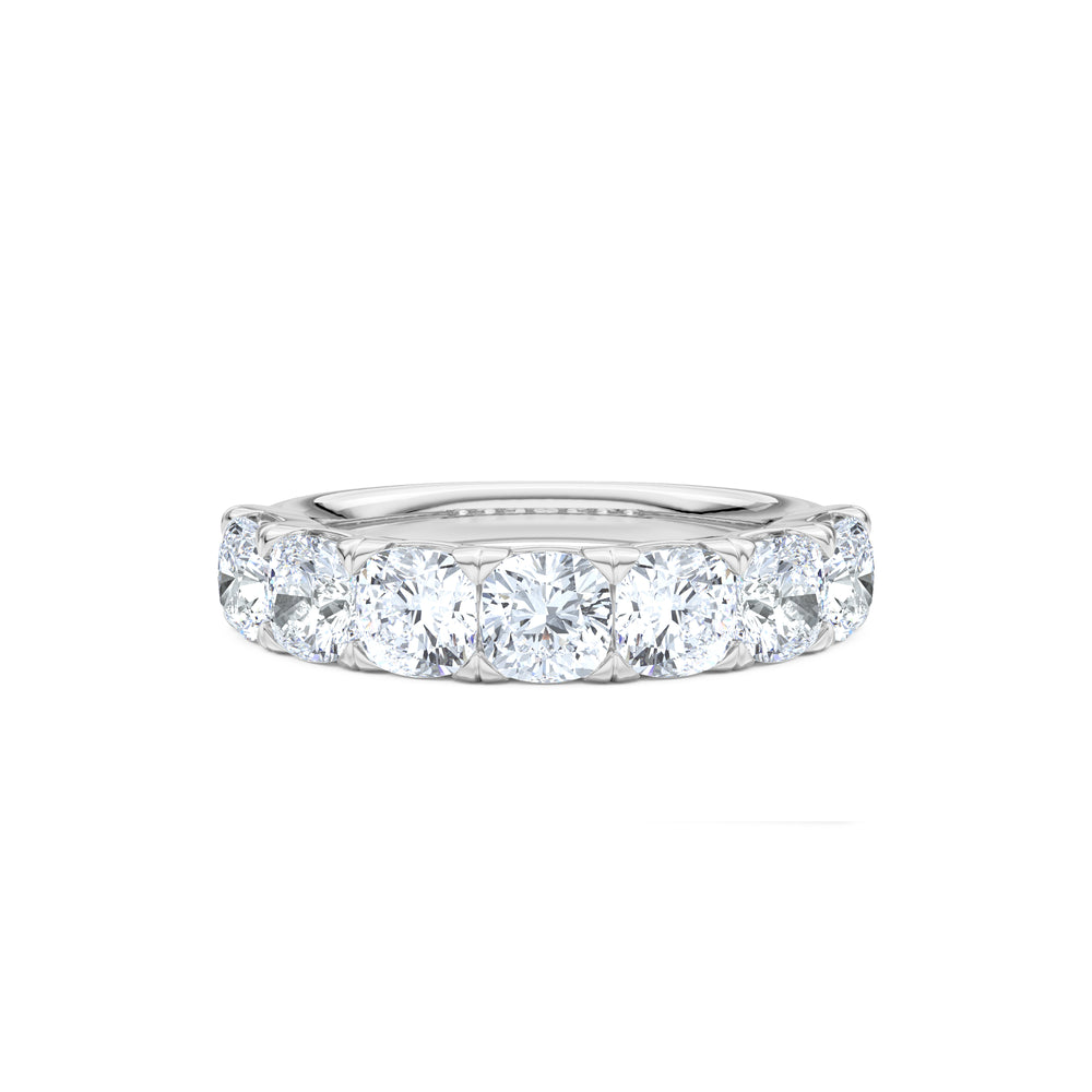 Sempre Cushion Cut 2.00ct Lab Diamond Half Eternity Ring in 18K White Gold
