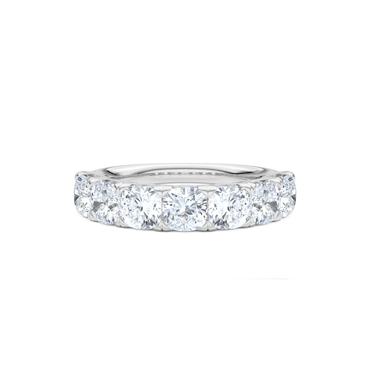 Sempre Cushion Cut 2.00ct Lab Diamond Half Eternity Ring in 18K White Gold