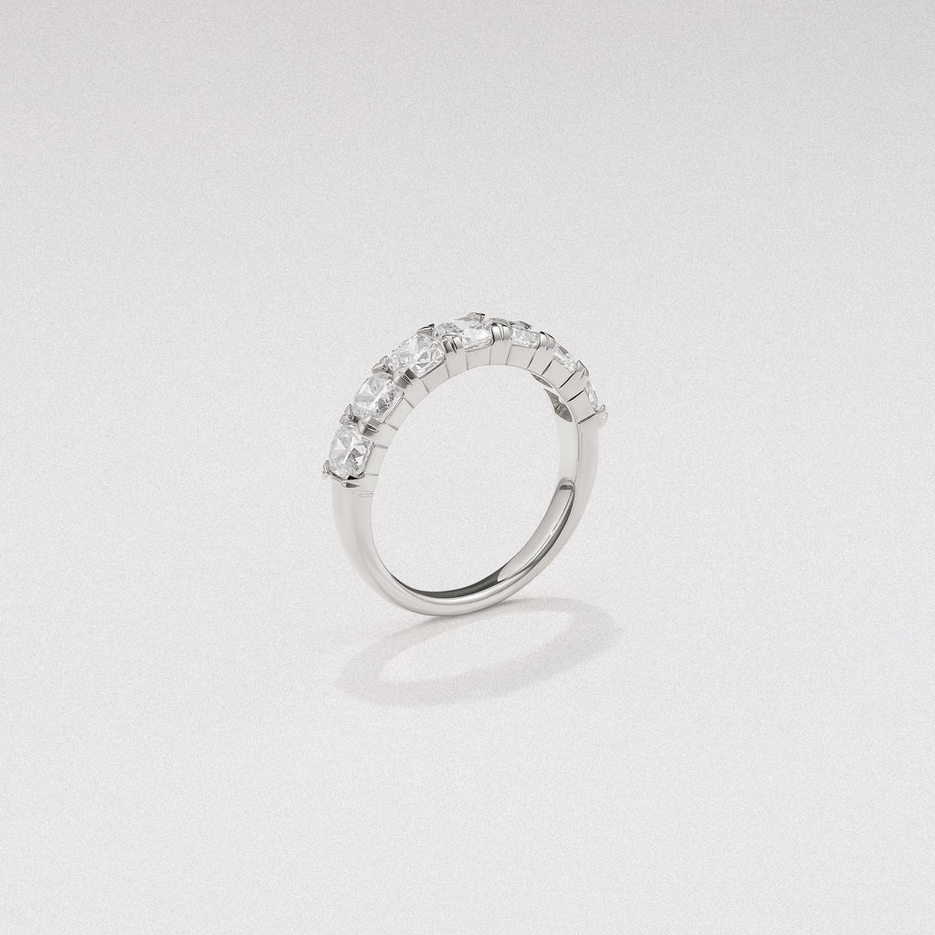 Sempre Cushion Cut 2.00ct Lab Diamond Half Eternity Ring in 18K White Gold