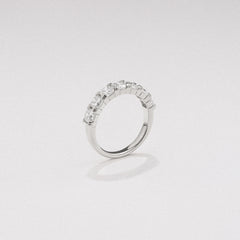 Sempre Cushion Cut 2.00ct Lab Diamond Half Eternity Ring in Platinum