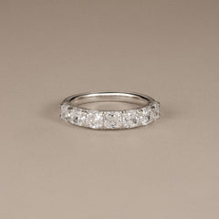 Sempre Cushion Cut 2.00ct Lab Diamond Half Eternity Ring in 18K White Gold