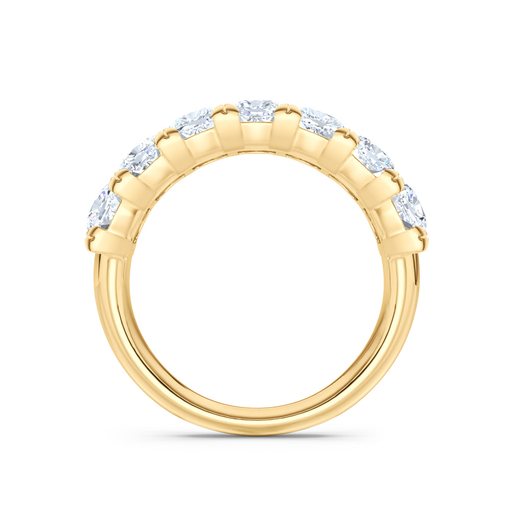 Sempre Cusion Cut 2.00ct Lab Diamond Half Eternity Ring in 18K Yellow Gold