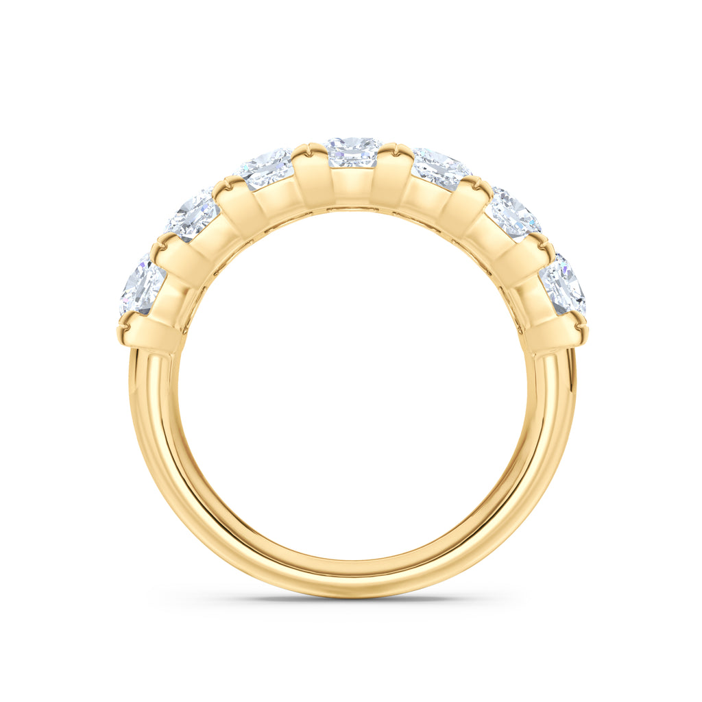 Sempre Cusion Cut 2.00ct Lab Diamond Half Eternity Ring in 18K Yellow Gold