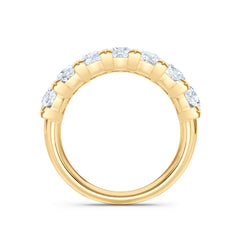 Sempre Cusion Cut 2.00ct Lab Diamond Half Eternity Ring in 18K Yellow Gold