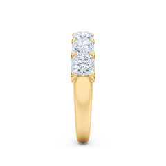 Sempre Cusion Cut 2.00ct Lab Diamond Half Eternity Ring in 18K Yellow Gold