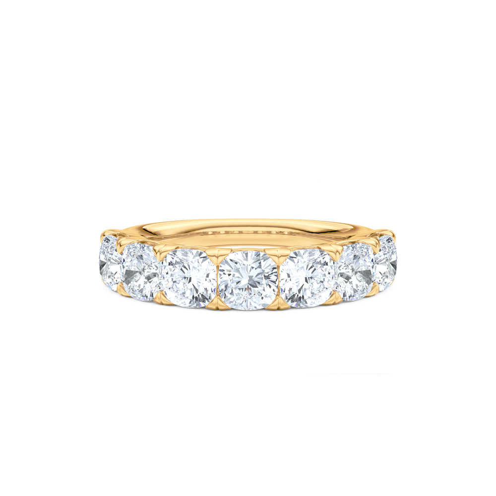Sempre Cusion Cut 2.00ct Lab Diamond Half Eternity Ring in 18K Yellow Gold