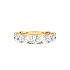 Sempre Cusion Cut 2.00ct Lab Diamond Half Eternity Ring in 18K Yellow Gold
