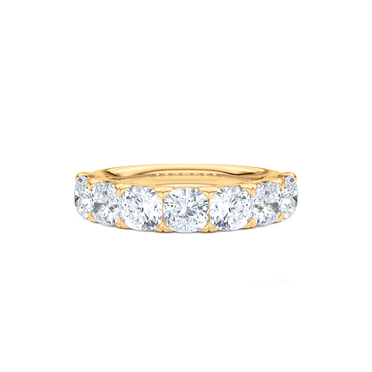 Sempre Cusion Cut 2.00ct Lab Diamond Half Eternity Ring in 18K Yellow Gold
