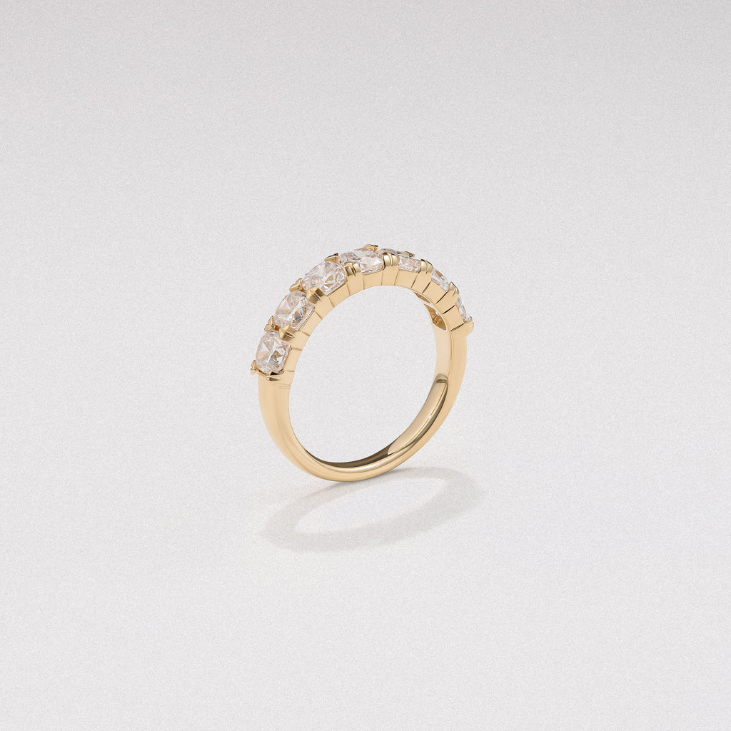 Sempre Cusion Cut 2.00ct Lab Diamond Half Eternity Ring in 18K Yellow Gold