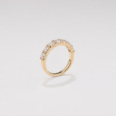 Sempre Cusion Cut 2.00ct Lab Diamond Half Eternity Ring in 18K Yellow Gold