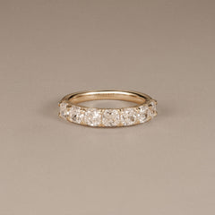 Sempre Cusion Cut 2.00ct Lab Diamond Half Eternity Ring in 18K Yellow Gold