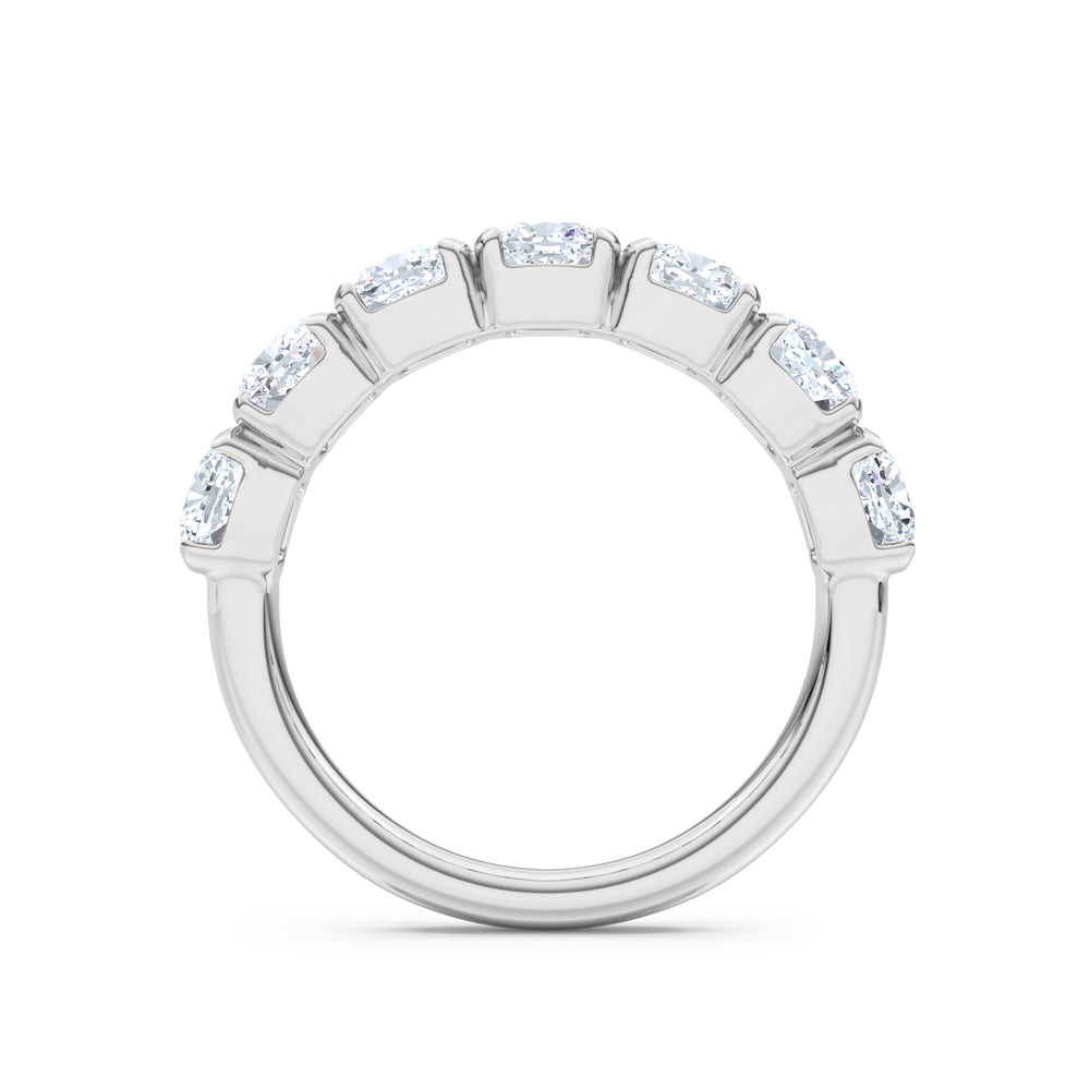 Sempre Bezel Cusion Cut 2.00ct Lab Diamond Half Eternity Ring in 18K White Gold