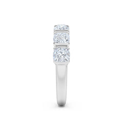 Sempre Bezel Cusion Cut 2.00ct Lab Diamond Half Eternity Ring in 18K White Gold