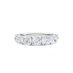 Sempre Bezel Cusion Cut 2.00ct Lab Diamond Half Eternity Ring in Platinum