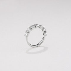Sempre Bezel Cusion Cut 2.00ct Lab Diamond Half Eternity Ring in 18K White Gold