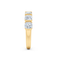 Sempre Bezel Cusion Cut 2.00ct Lab Diamond Half Eternity Ring in 18K Yellow Gold