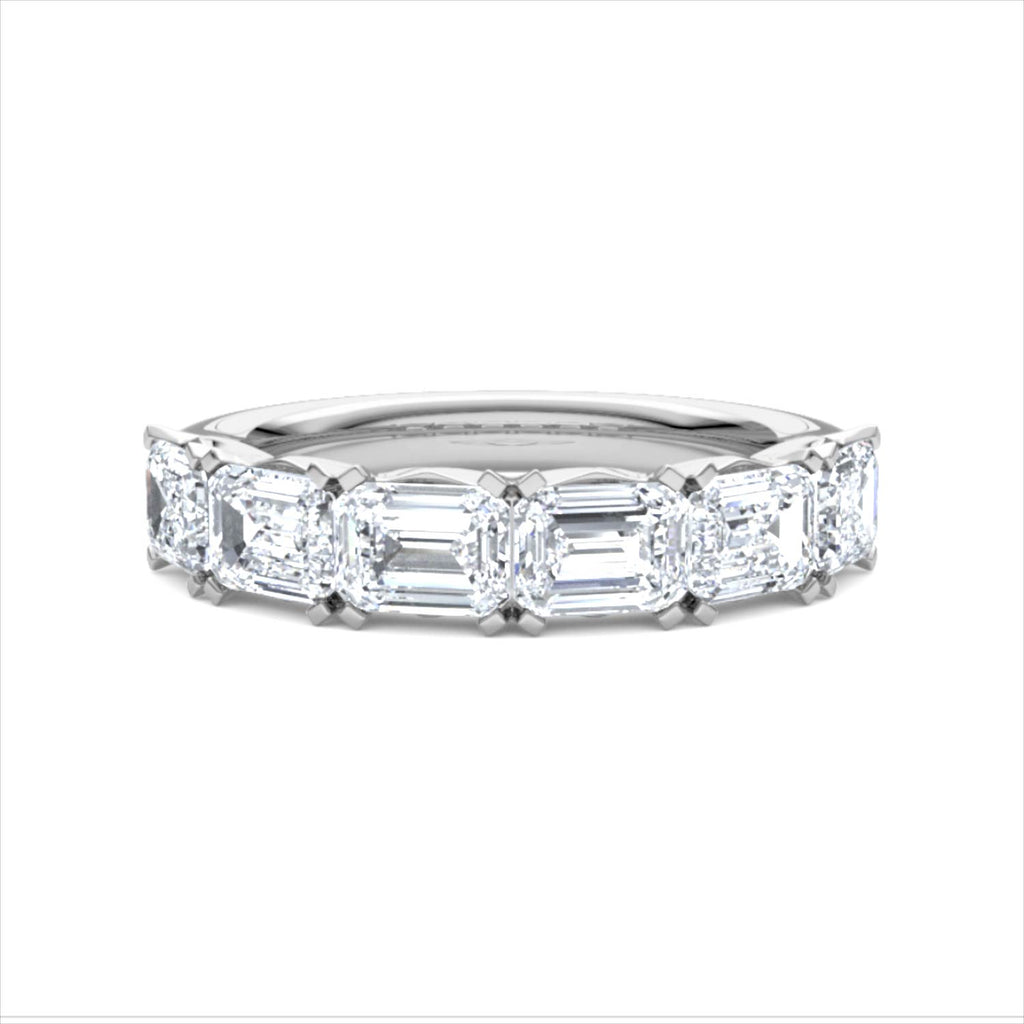 Sempre Emerald Cut 2.00ct Lab Diamond Half Eternity Ring in Platinum