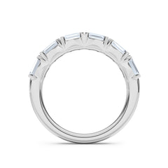 Sempre Emerald Cut 2.00ct Lab Diamond Half Eternity Ring in 18K White Gold