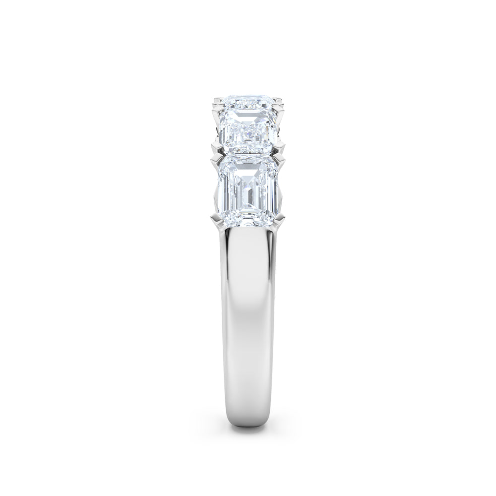 Sempre Emerald Cut 2.00ct Lab Diamond Half Eternity Ring in 18K White Gold