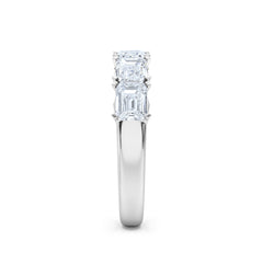 Sempre Emerald Cut 2.00ct Lab Diamond Half Eternity Ring in 18K White Gold