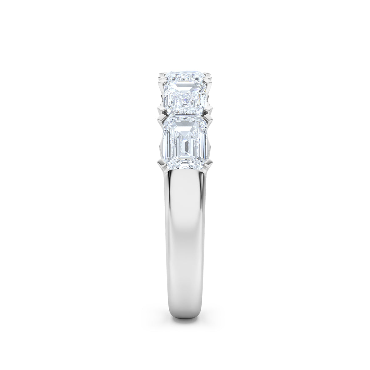 Sempre Emerald Cut 2.00ct Lab Diamond Half Eternity Ring in 18K White Gold