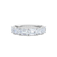 Sempre Emerald Cut 2.00ct Lab Diamond Half Eternity Ring in 18K White Gold