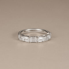Sempre Emerald Cut 2.00ct Lab Diamond Half Eternity Ring in Platinum