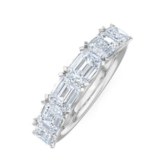 Sempre Emerald Cut 2.00ct Lab Diamond Half Eternity Ring in 18K White Gold