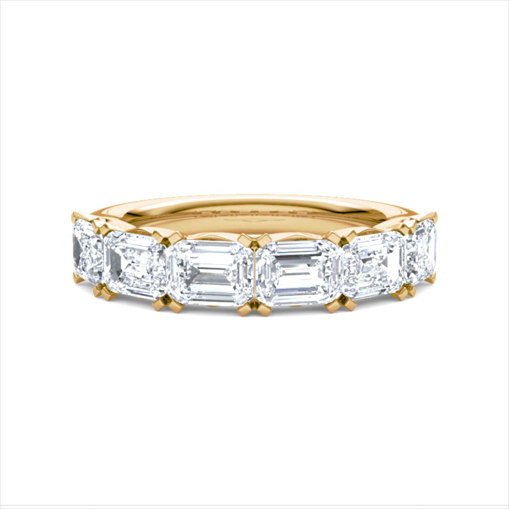 Sempre Emerald Cut 2.00ct Lab Diamond Half Eternity Ring in 18K Yellow Gold
