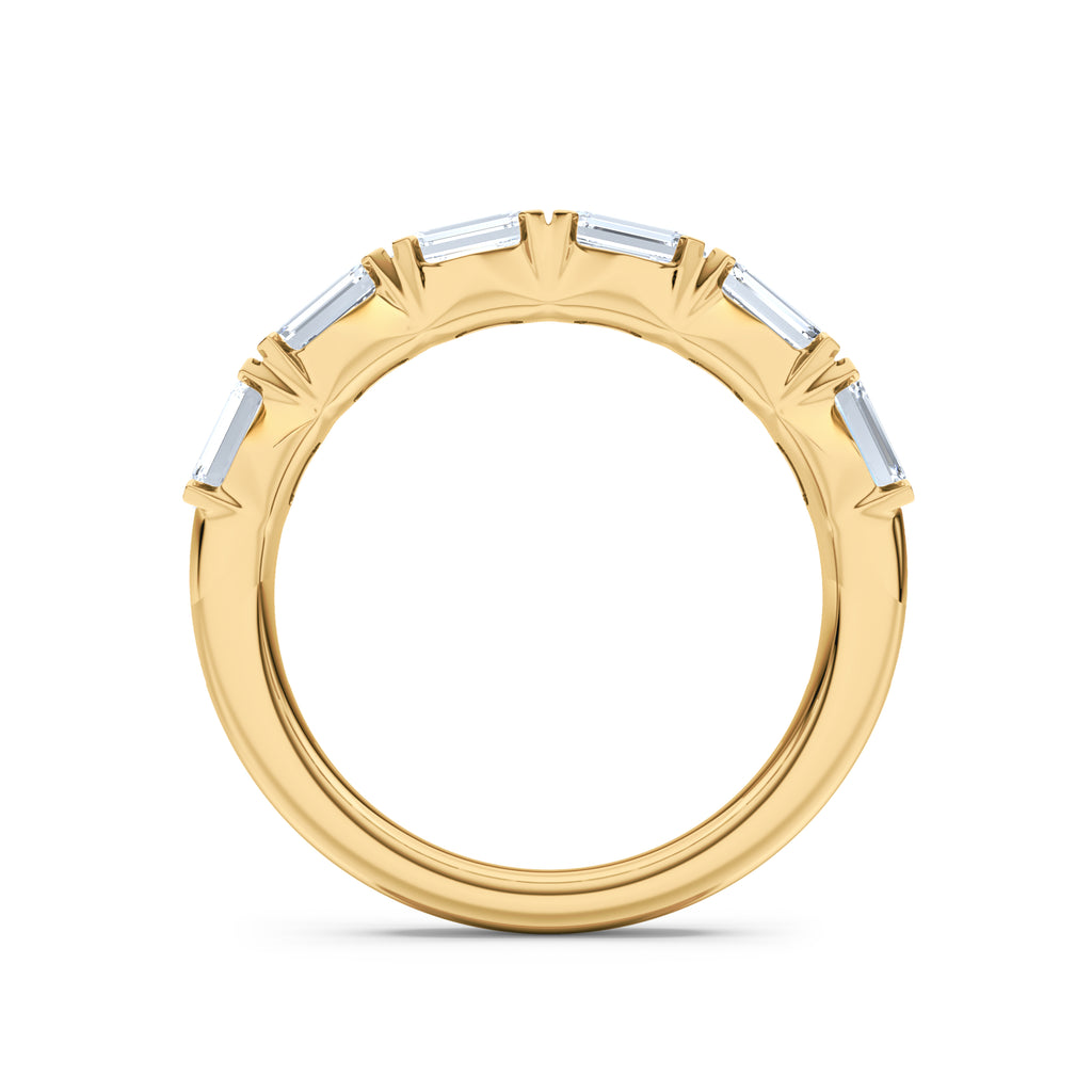 Sempre Emerald Cut 2.00ct Lab Diamond Half Eternity Ring in 18K Yellow Gold