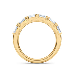 Sempre Emerald Cut 2.00ct Lab Diamond Half Eternity Ring in 18K Yellow Gold