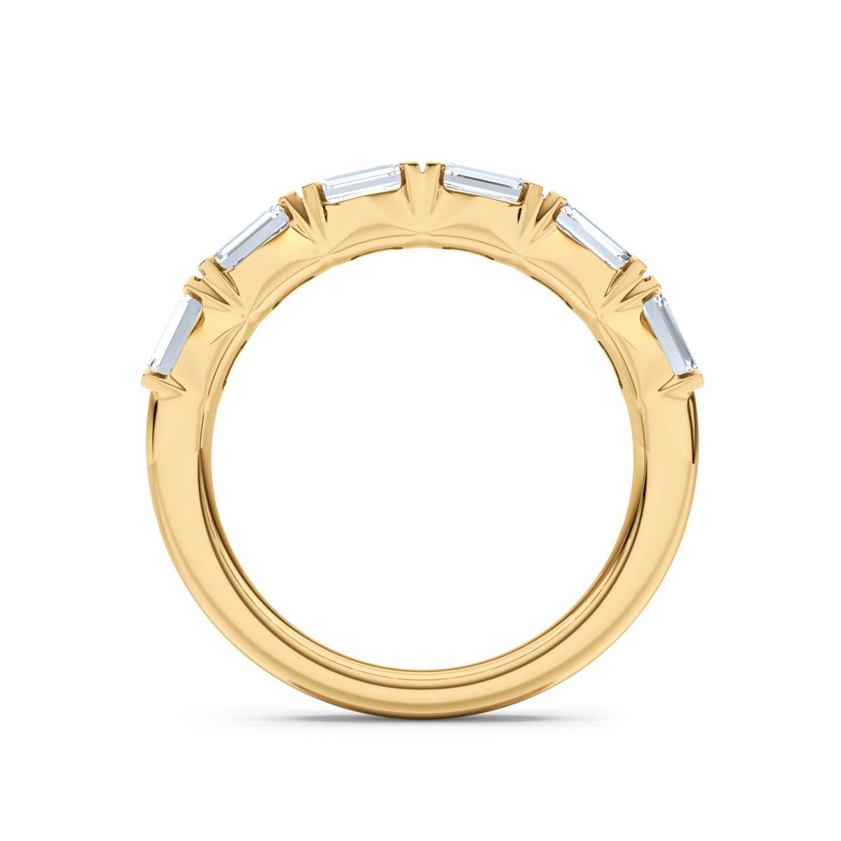 Sempre Emerald Cut 2.00ct Lab Diamond Half Eternity Ring in 18K Yellow Gold