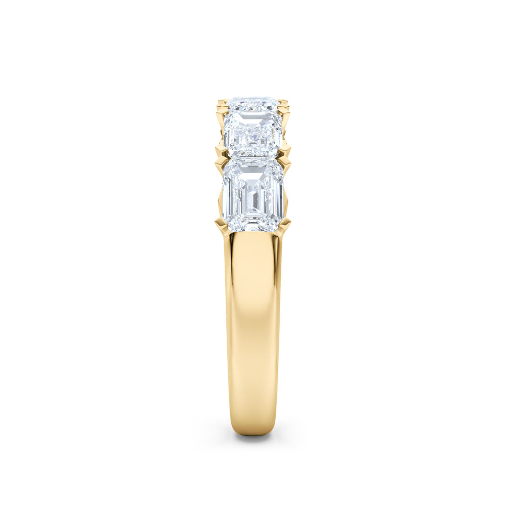 Sempre Emerald Cut 2.00ct Lab Diamond Half Eternity Ring in 18K Yellow Gold