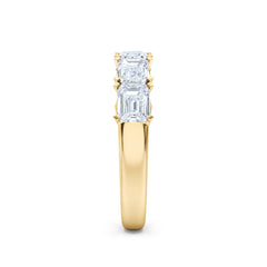 Sempre Emerald Cut 2.00ct Lab Diamond Half Eternity Ring in 18K Yellow Gold