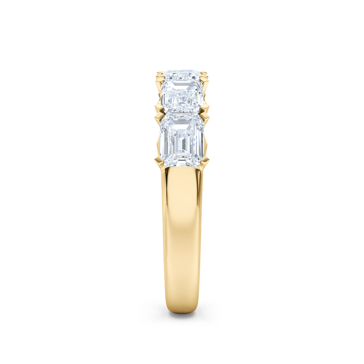 Sempre Emerald Cut 2.00ct Lab Diamond Half Eternity Ring in 18K Yellow Gold