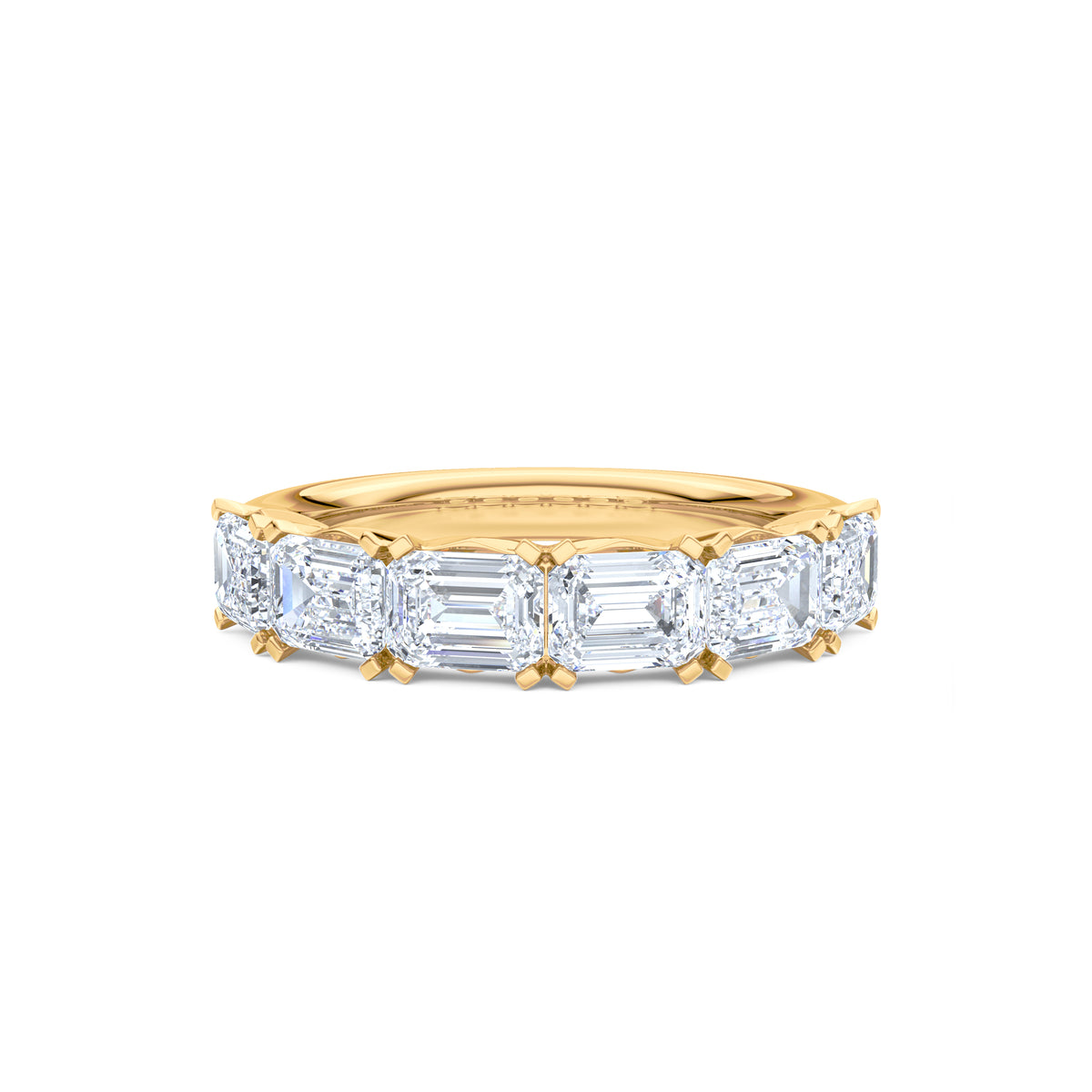 Sempre Emerald Cut 2.00ct Lab Diamond Half Eternity Ring in 18K Yellow Gold
