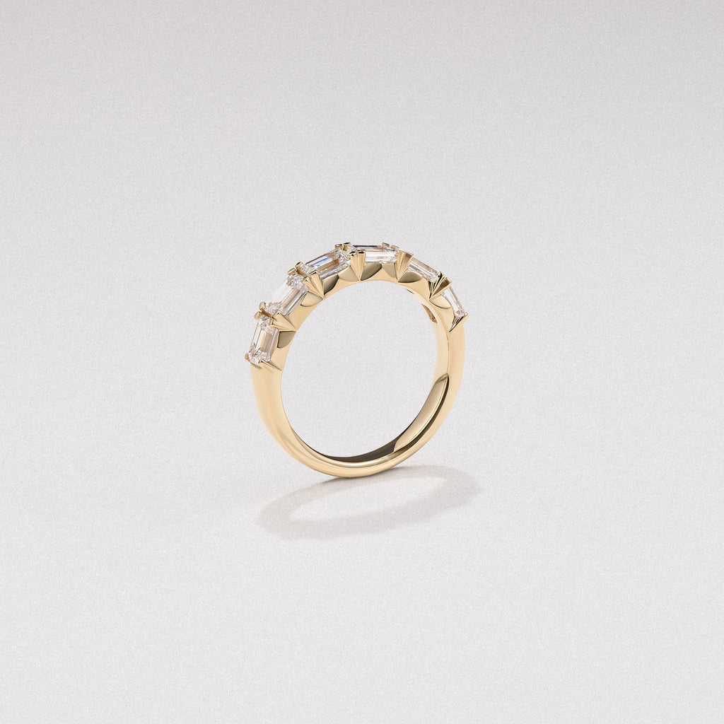 Sempre Emerald Cut 2.00ct Lab Diamond Half Eternity Ring in 18K Yellow Gold