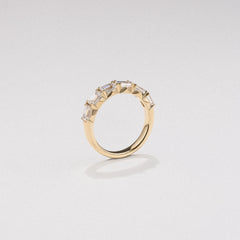 Sempre Emerald Cut 2.00ct Lab Diamond Half Eternity Ring in 18K Yellow Gold