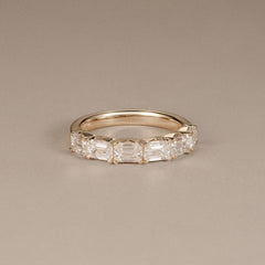 Sempre Emerald Cut 2.00ct Lab Diamond Half Eternity Ring in 18K Yellow Gold