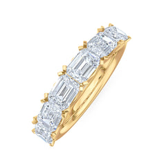 Sempre Emerald Cut 2.00ct Lab Diamond Half Eternity Ring in 18K Yellow Gold